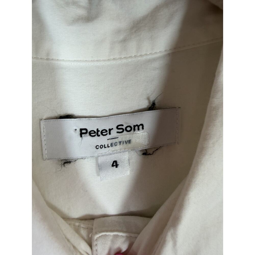 Peter Som sz 4 Women’s White Sleeveless Cotton Blend Collared Blouse MSRP $290 - Picture 5 of 9